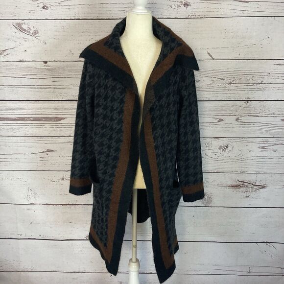 Max Studio Sweater Womens XS‎ Open Front Cardigan Pockets Collared - Picture 1 of 7